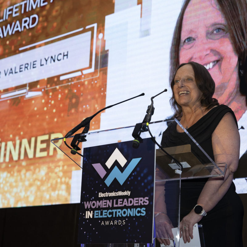 Dr Valerie Lynch awarded life-time achievement award for her contribution to electronics [credit: Electronics Weekly]